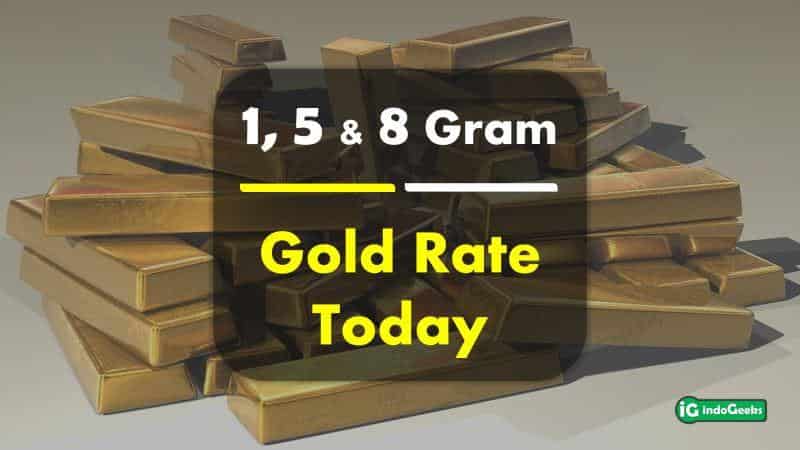 1, 5, 8 gram Gold Rate Today in India
