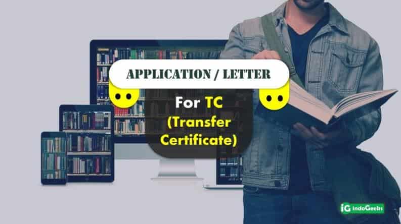 Application for TC or Transfer Certificate