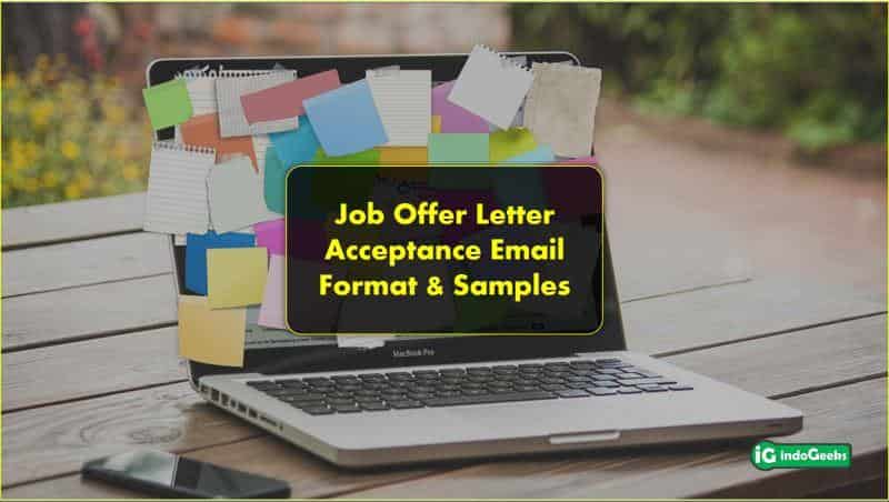 Job Offer Letter Acceptance Email Sample Format Example