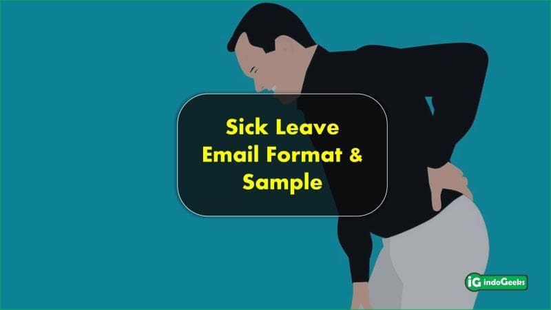 Sick Leave Email Format and Sample to Manager