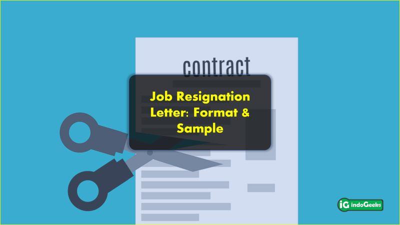 Simple Job Resignation Letter Format, and Sample for Employee